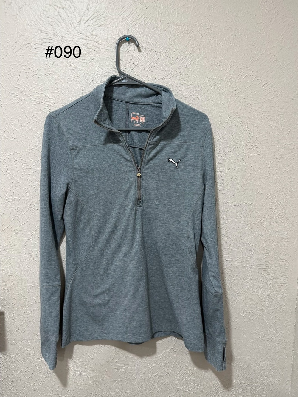 Puma Women's Light Gray Quarter-Zip Pullover